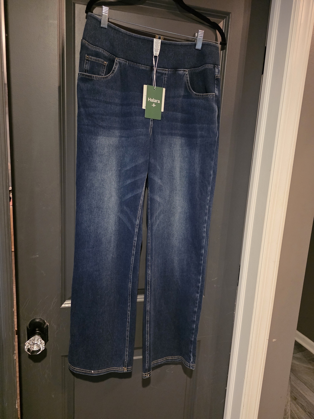 HALARA Dark Blue Wide-Leg Jeans